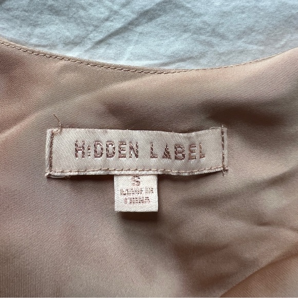 Hidden Label Satin-Like Champagne Slip Dress - Size S - Picture 3 of 5